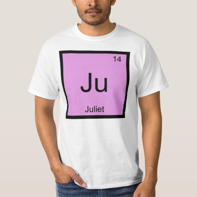 T-shirt Juliet Nom Élément Chimique Tableau Périodique (Devant)