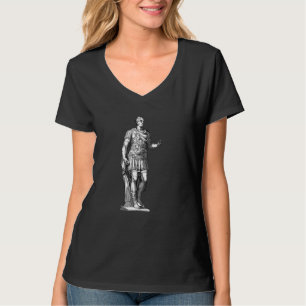 T-shirt Julius César Empereur Statue Line Art Roman Man