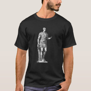 T-shirt Julius César Empereur Statue Line Art Roman Man