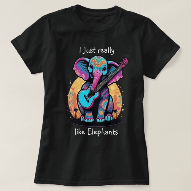 T-shirt Jumbo Jam harmonieux J'aime vraiment l'éléphant (Design devant)
