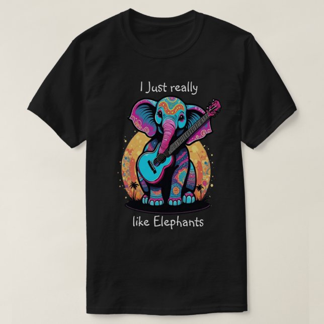 T-shirt Jumbo Jam harmonieux J'aime vraiment l'éléphant (Design devant)