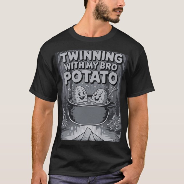 T-shirt Jumeaux avec mon frère patate (Devant)