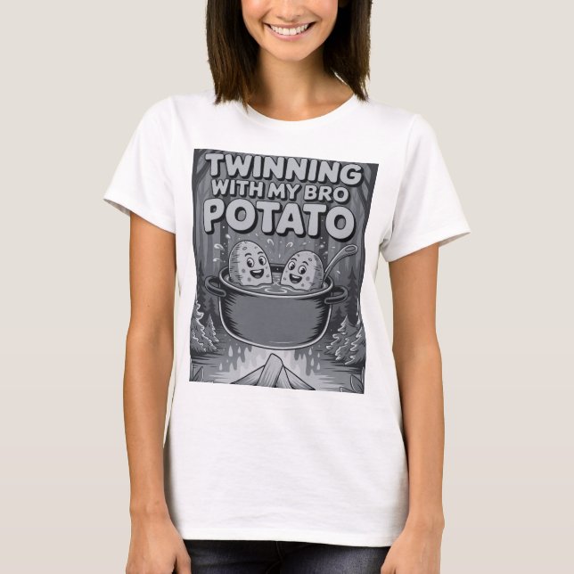 T-shirt Jumeaux avec mon frère Patate (Devant)