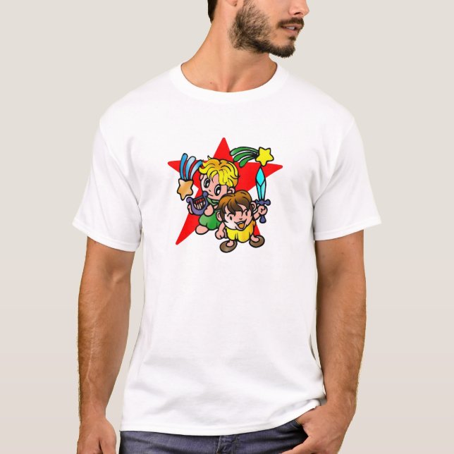 T-shirt Jumeaux de caricature Gemini (Devant)