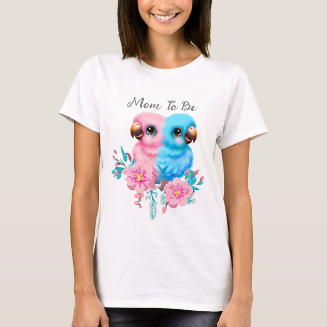T-shirt Jumeaux de perroquet pour bébé mignon (Devant)