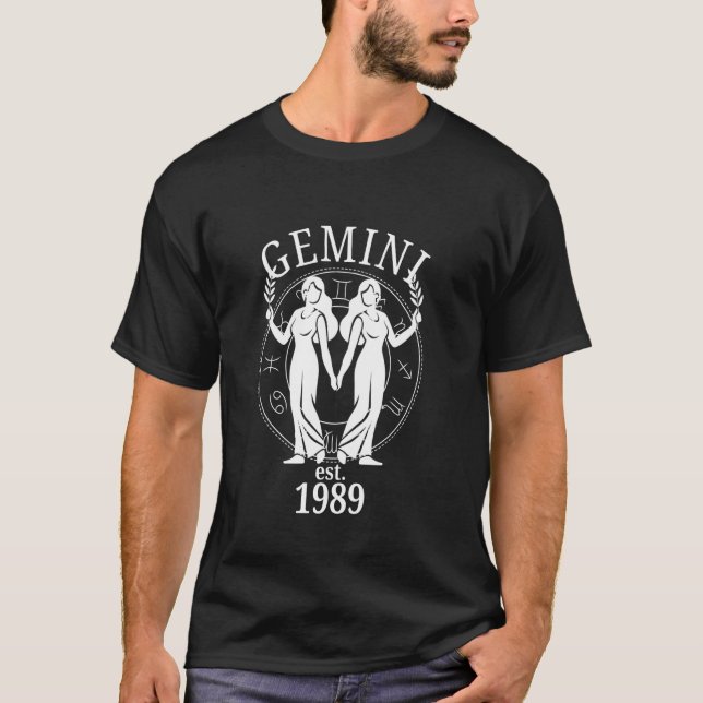 T-shirt Jumeaux du zodiaque Gémeaux nés en 1989 (Devant)