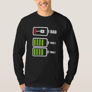 T-shirt Jumeaux et Papa Batterie Bébé Fête des Pères