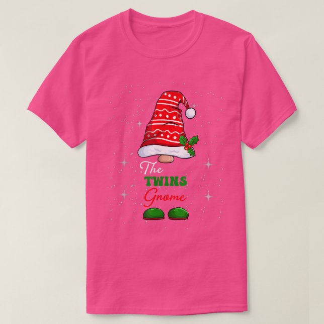 T-shirt Jumeaux Gnome Famille Correspondant Noël Funny Pyj (Design devant)