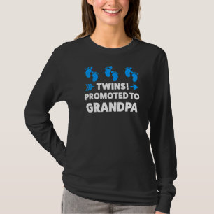 T-shirt Jumeaux Mens Promu À Grand-Père Grand-Père Des Jum