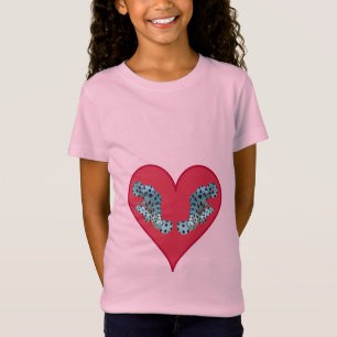 T-Shirt Jumeaux Mérous dans un Cœur Rouge - Illustration