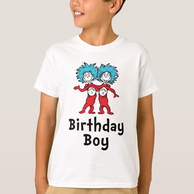 T-shirt Jumeaux Thing One Thing Two Anniversaire | Garçon  (Devant)