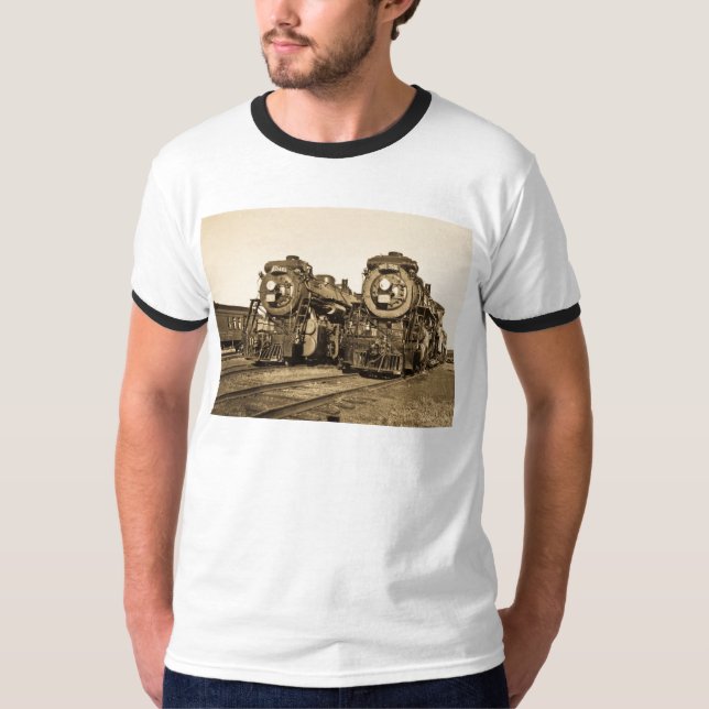 T-shirt "Jumelle" les locomotives 3461 et 3501 de chemin (Devant)