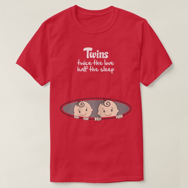 T-shirt Jumelles Jumelles Pékin Amusante Grossesse mignonn (Design devant)