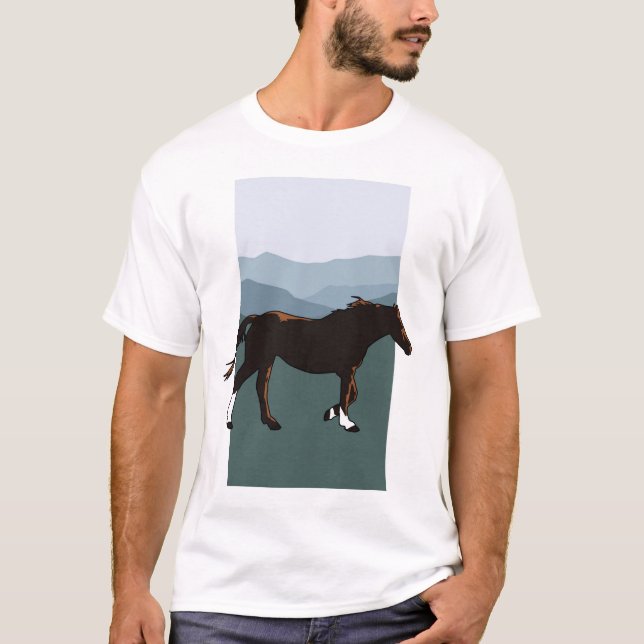 T-shirt Jument sauvage de montagne (Devant)