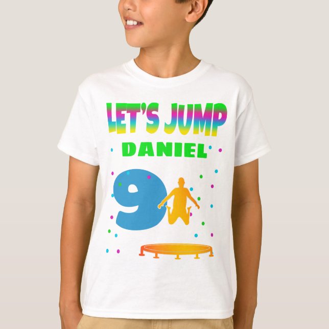 T-shirt Jump Trampoline Birthday Boy (Devant)