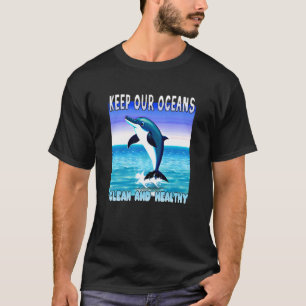 T-shirt Jumping Dolphin garde nos océans propres et sains