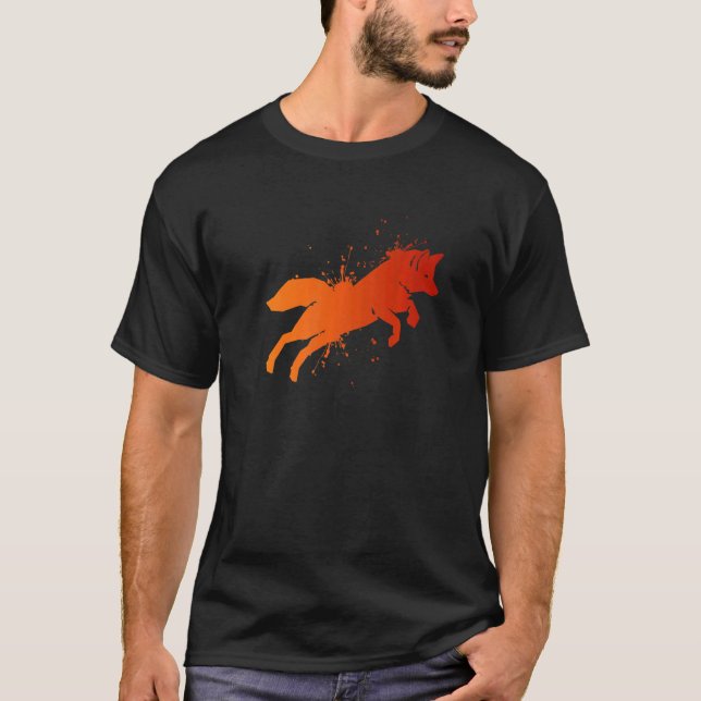 T-shirt Jumping fox hunter fox hunting kitsune  2 (Devant)