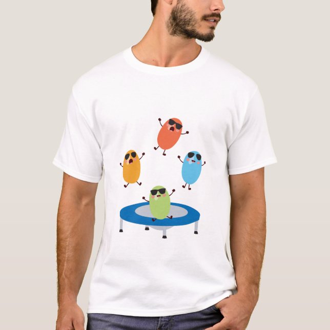T-shirt Jumping mignon Haricots de bonbons portant des lun (Devant)