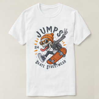 T-shirt Jumps Skeleton Skateboard Strewear Design