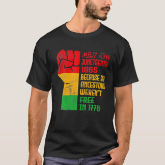 T-shirt Jundixième Mes ancêtres Libérez Black African Flag