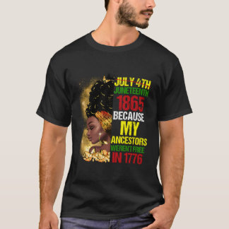 T-shirt Jundixième Noir Parce Que Mon Ancêtre N'Était Pas