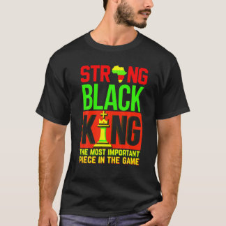 T-shirt Jundixième Papa fort Roi Noir Chess Garçon Hommes