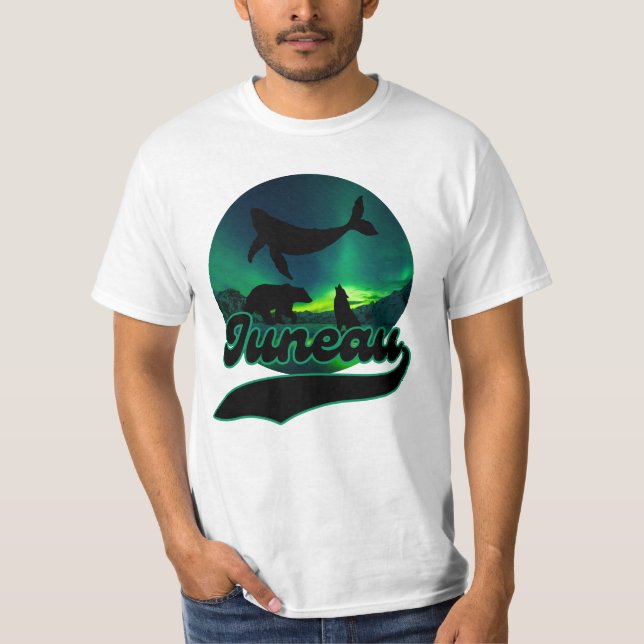 T-shirt Juneau Alaska Ours de loup de baleine Aurora Ak du (Devant)