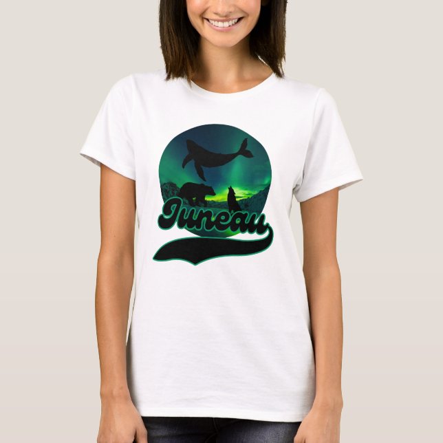 T-shirt Juneau Alaska Ours de loup de baleine Aurora Ak du (Devant)