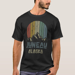 T-shirt Juneau Alaska Rétro Faune et Flore d'Alaska Aurore