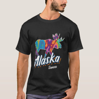 T-shirt Juneau Alaska Usa Élan De Vacances Coloré
