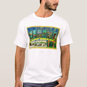 T-shirt Juneau, lettre ScenesJuneau, AK d'AlaskaLarge