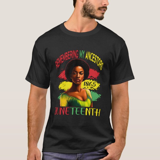 T-shirt Junenth En souvenir de mes ancêtres Noirs (Devant)