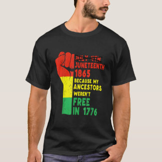 T-shirt Junenth Mes Ancêtres Drapeau Noir Africain Libre F