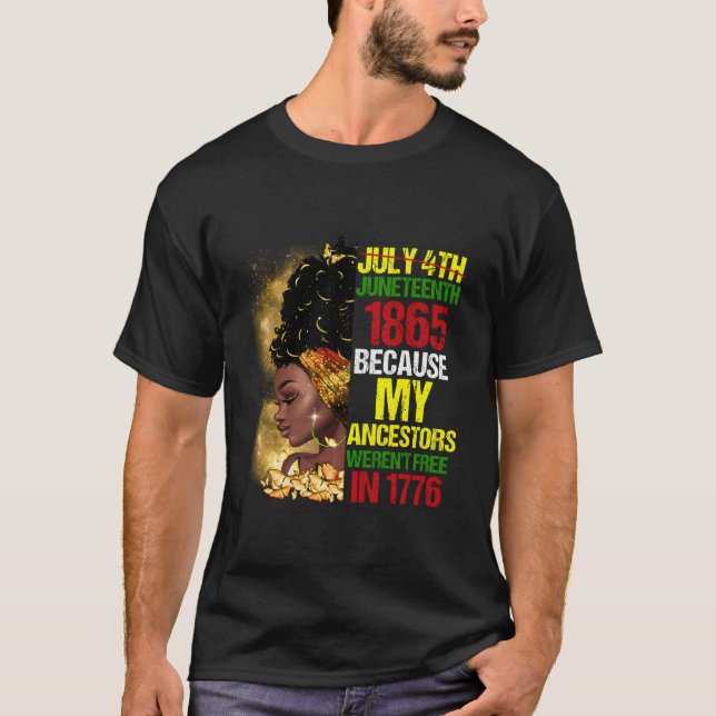 T-shirt Junenth Noir Parce que Mes Ancêtres N'Étaient Pas  (Devant)