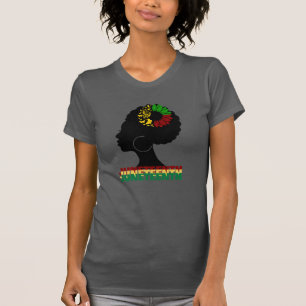 T-shirt junetdix African Sunflower noir liberté Afro