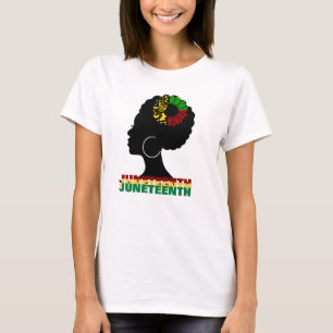 T-shirt junetdix African Sunflower noir liberté Afro