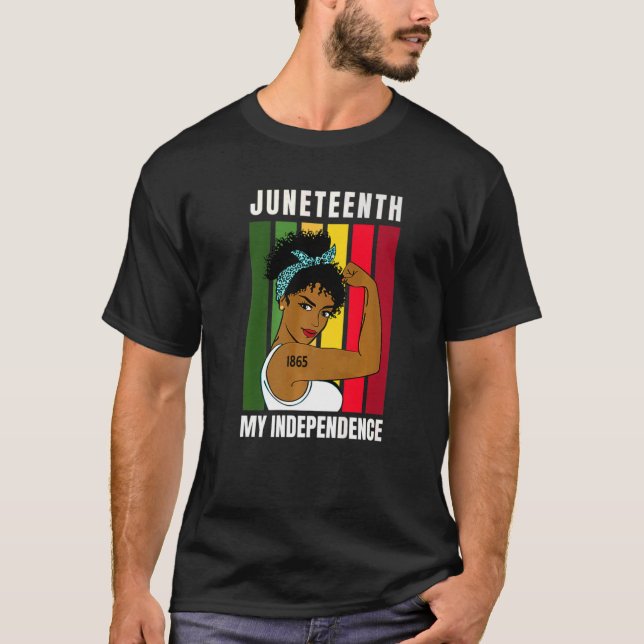 T-shirt Junetdix Black Queen Melanin mère maman mère fille (Devant)