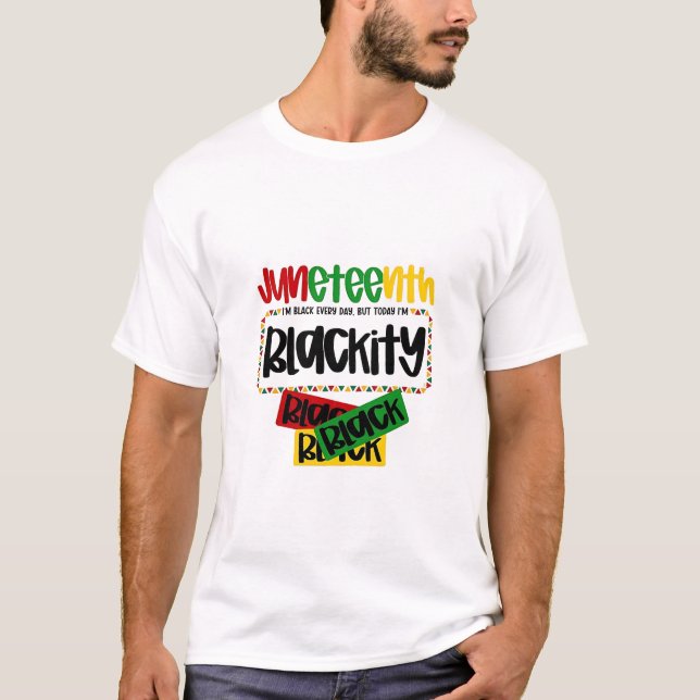 T-shirt JunetDix Blackity Noir Noir Funny (Devant)