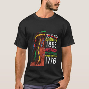T-shirt Junetdix Day Ancestors Gratuit 1776 Juillet 4 Noir
