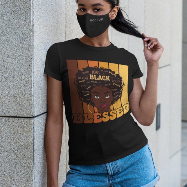 T-shirt Junetdix Melanin Black African American Girl (Créateur téléchargé)