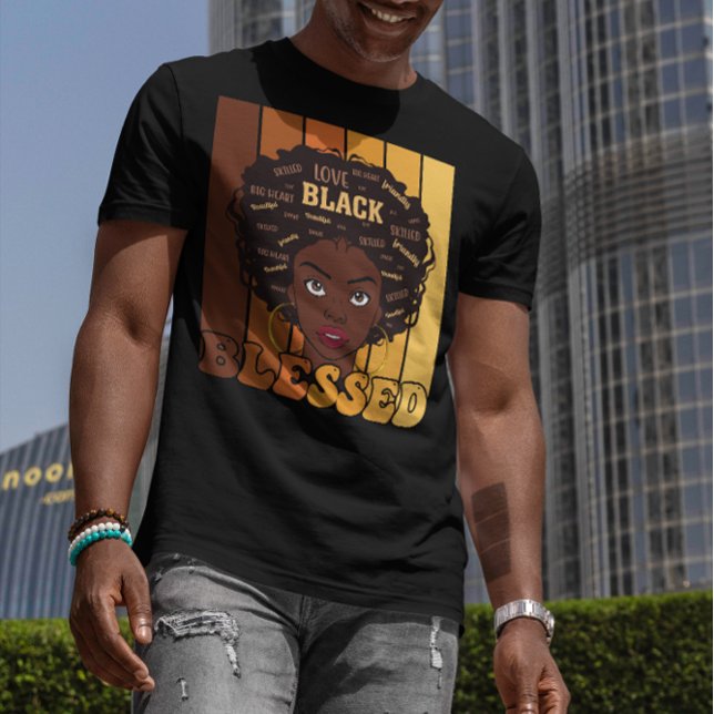 T-shirt Junetdix Melanin Black African American Girl (Créateur téléchargé)