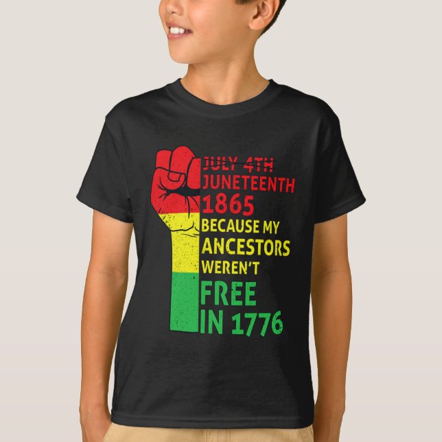 T-shirt Junetdix Mes ancêtres Black African Pride Freedo (Devant)