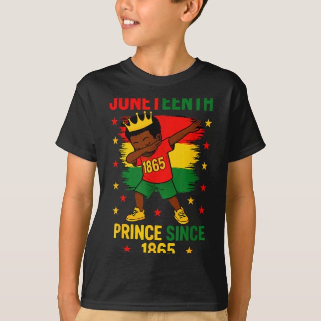 T-shirt Juneteenth 1865 bambins garçon faisant le dab prin (Devant)