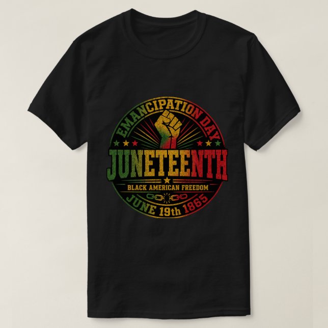 T-shirt Juneteenth 1865 Jour de l'émancipation (Design devant)