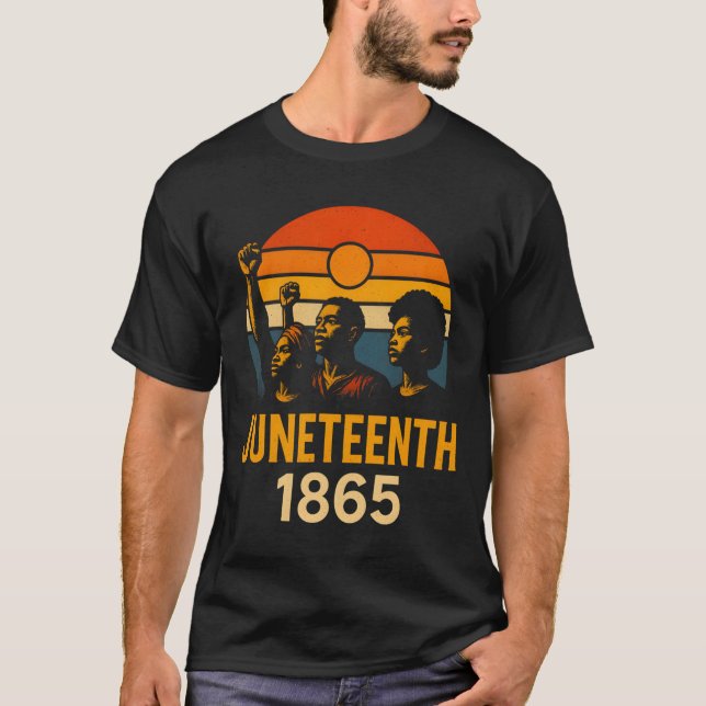 T-shirt Juneteenth 1865 Rétro Coucher de soleil Histoire n (Devant)