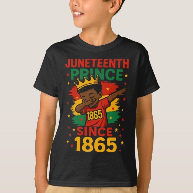 T-shirt Juneteenth 1865 Tout-Petits Garçon Dabbing Prince  (Devant)