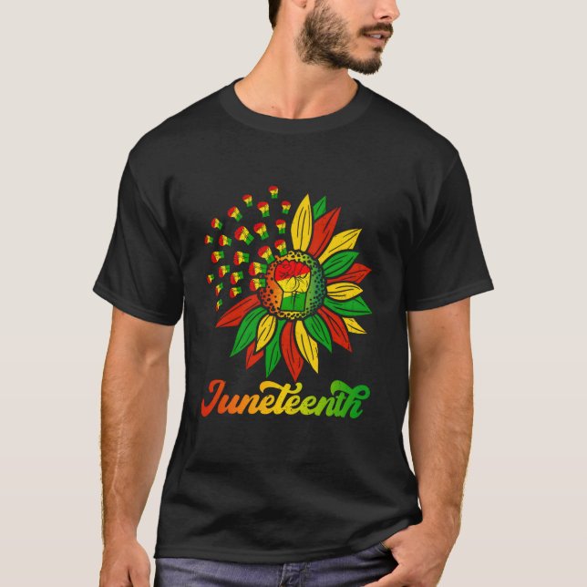 T-shirt Juneteenth Afro-Américain noir juin 1865 (Devant)