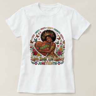 T-shirt Juneteenth « Alimenté par le café et la li