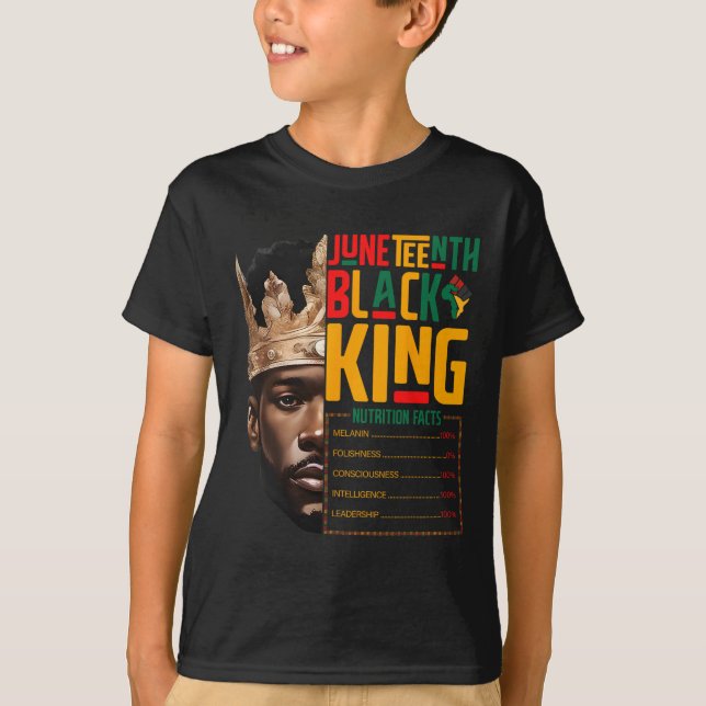 T-shirt Juneteenth Black King Pride African faits nutritio (Devant)