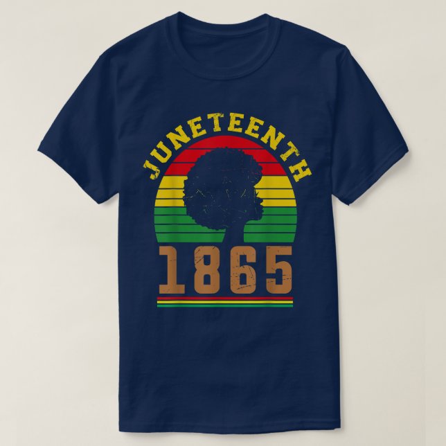 T-shirt Juneteenth Celebrating 1865 Cute Black 3304  (Design devant)